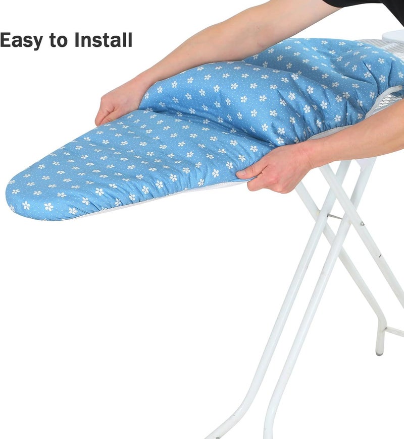 LCLW Ironing Board Cover and Pad Standard Size 15 x 54,3 Pairs of Hook and Loop Fastener Straps,Elastic Edges,Cotton Iron Board Cover with Scorch Resistant Thick Padding (Pattern D) - Image 5